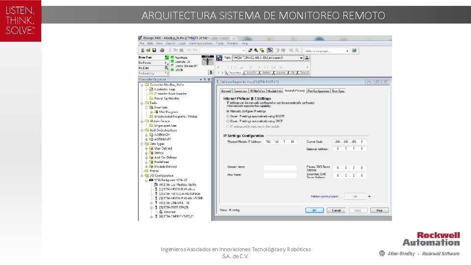 ARQUITECTURA SISTEMA DE MONITOREO REMOTO Ingenieros Asociados en Innovaciones Tecnológicas y Robóticas S. A.