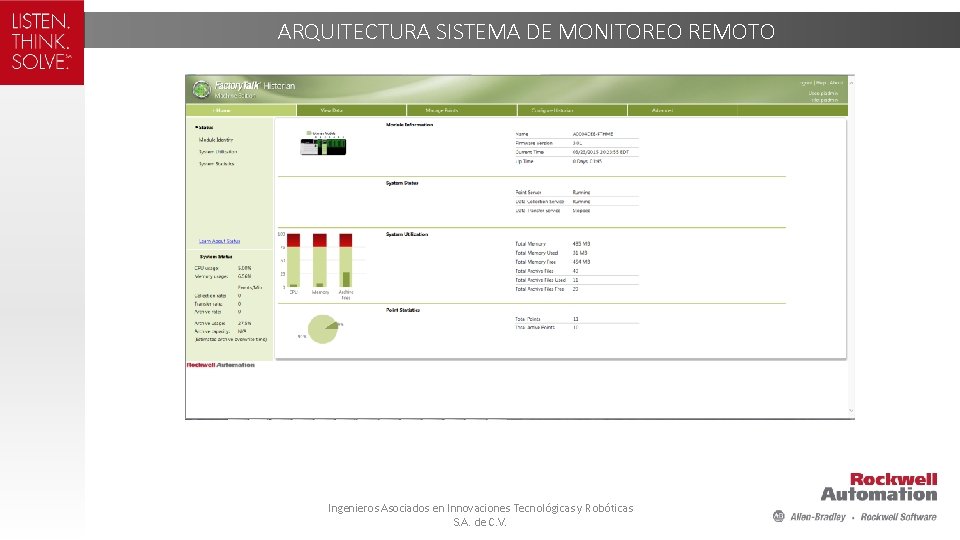 ARQUITECTURA SISTEMA DE MONITOREO REMOTO Ingenieros Asociados en Innovaciones Tecnológicas y Robóticas S. A.