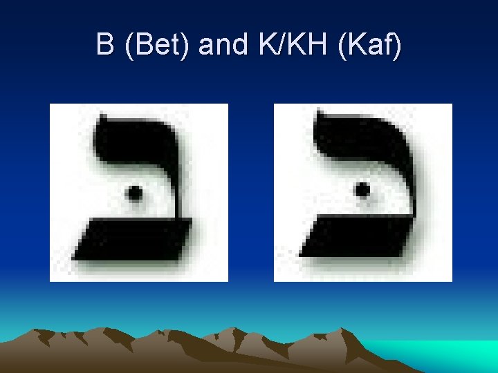 B (Bet) and K/KH (Kaf) 