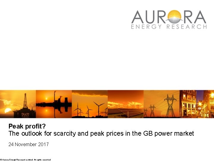 Peak profit? The outlook for scarcity and peak prices in the GB power market