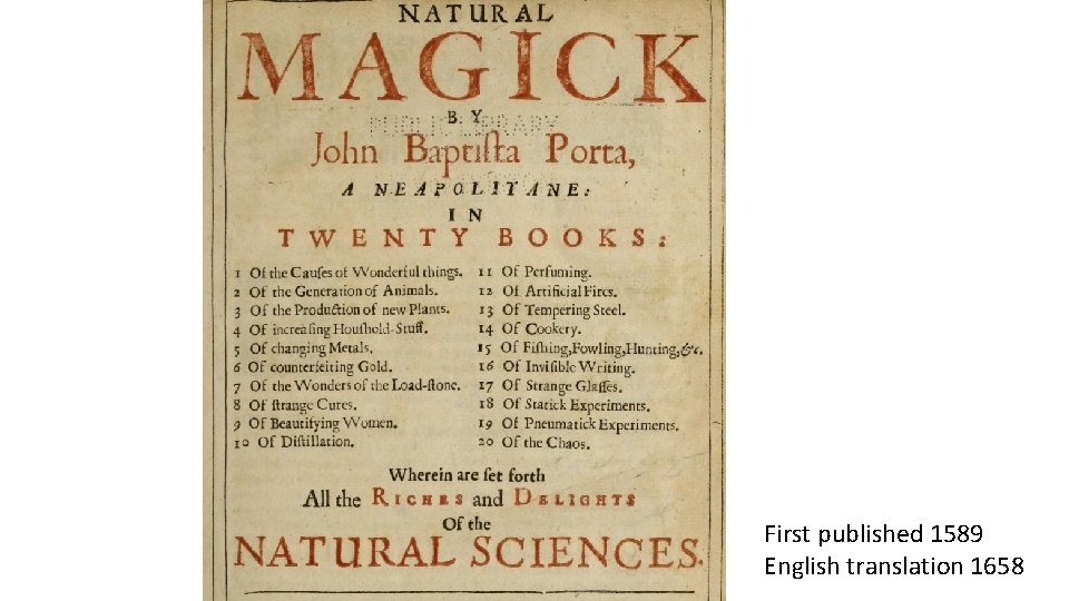 First published 1589 English translation 1658 
