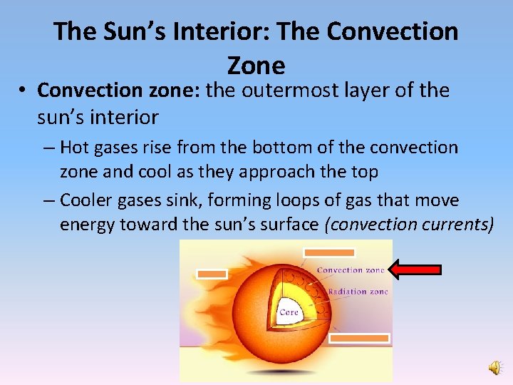 The Sun’s Interior: The Convection Zone • Convection zone: the outermost layer of the