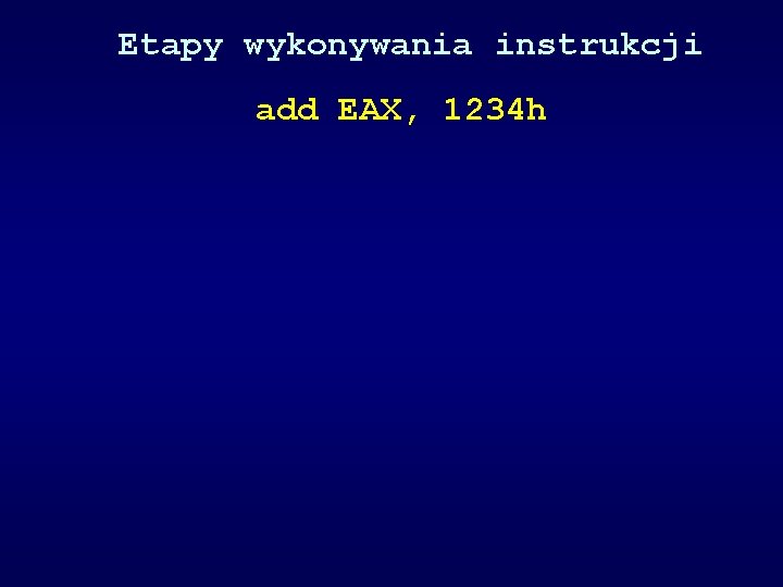 Etapy wykonywania instrukcji add EAX, 1234 h 