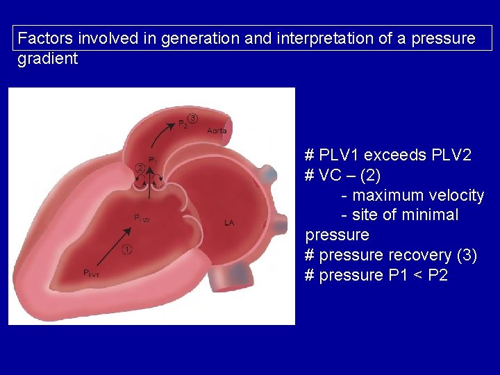 Factors involved in generation and interpretation of a pressure gradient # PLV 1 exceeds