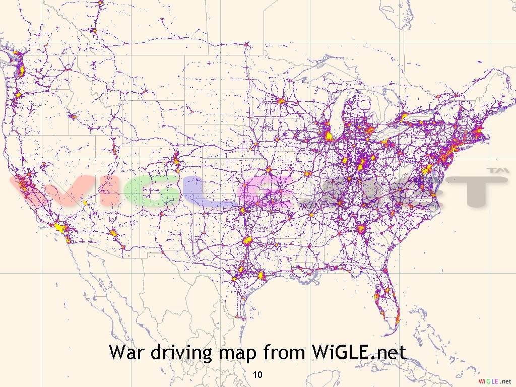 War driving map from Wi. GLE. net 10 