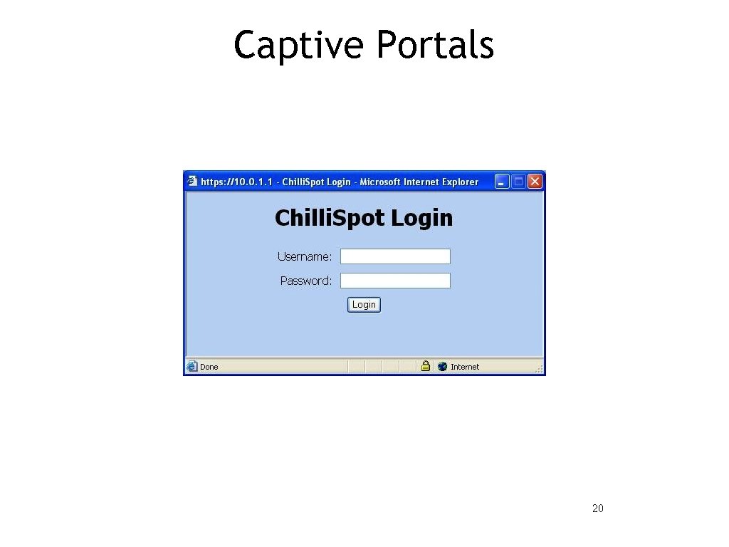 Captive Portals 20 
