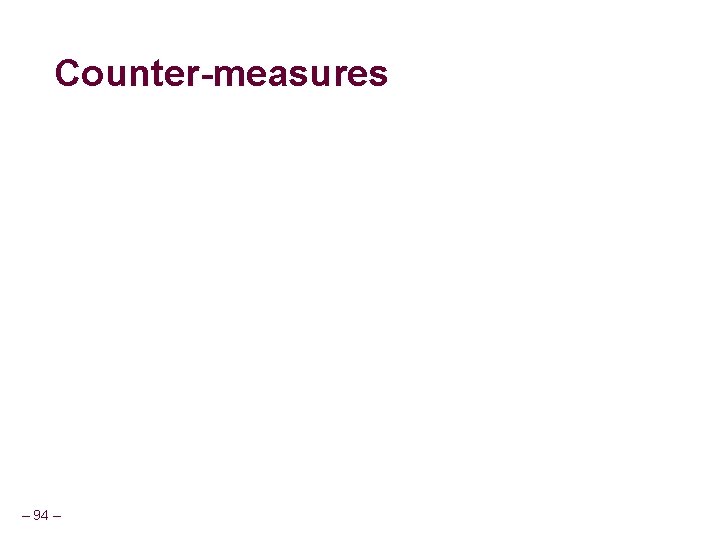 Counter-measures – 94 – Counter-measures – 94 –