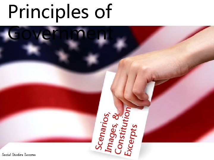 Social Studies Success Scena rios, Imag es, & Cons titutio n Excer pts Principles