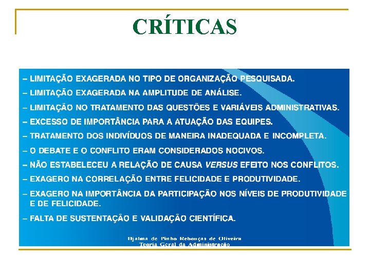 CRÍTICAS 