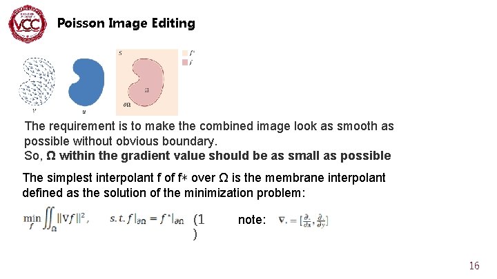 Poisson Image Editing The requirement is to make the combined image look as smooth