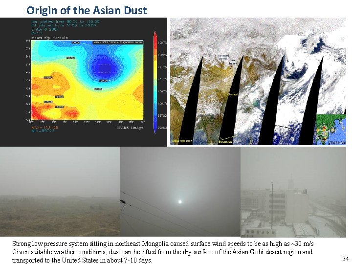 Origin of the Asian Dust Strong low pressure system sitting in northeast Mongolia caused