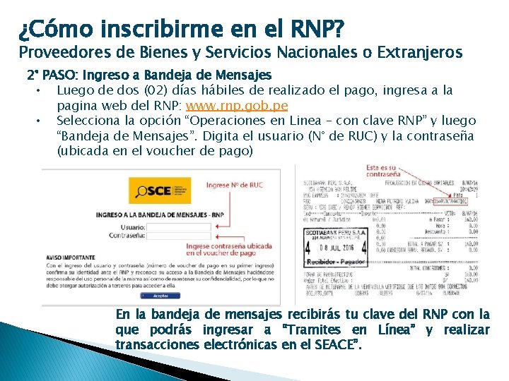 ¿Cómo inscribirme en el RNP? Proveedores de Bienes y Servicios Nacionales o Extranjeros 2°