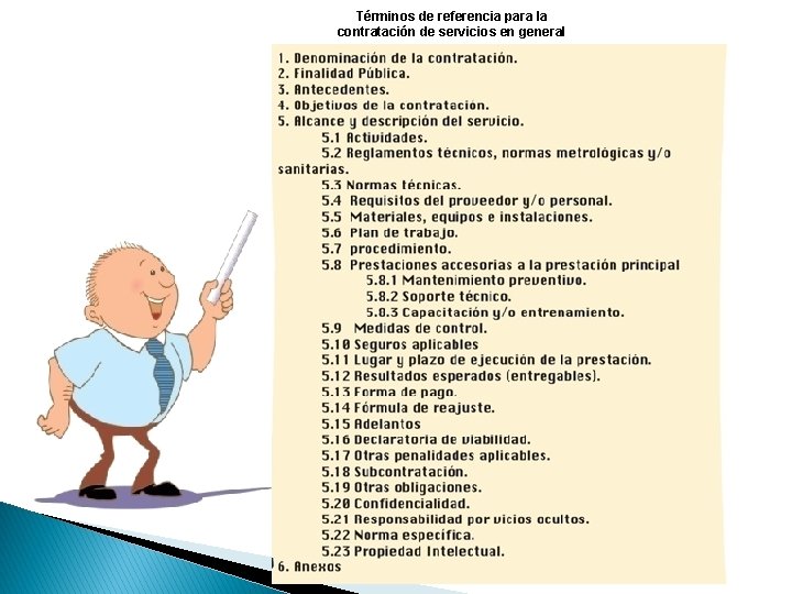 Términos de referencia para la contratación de servicios en general 