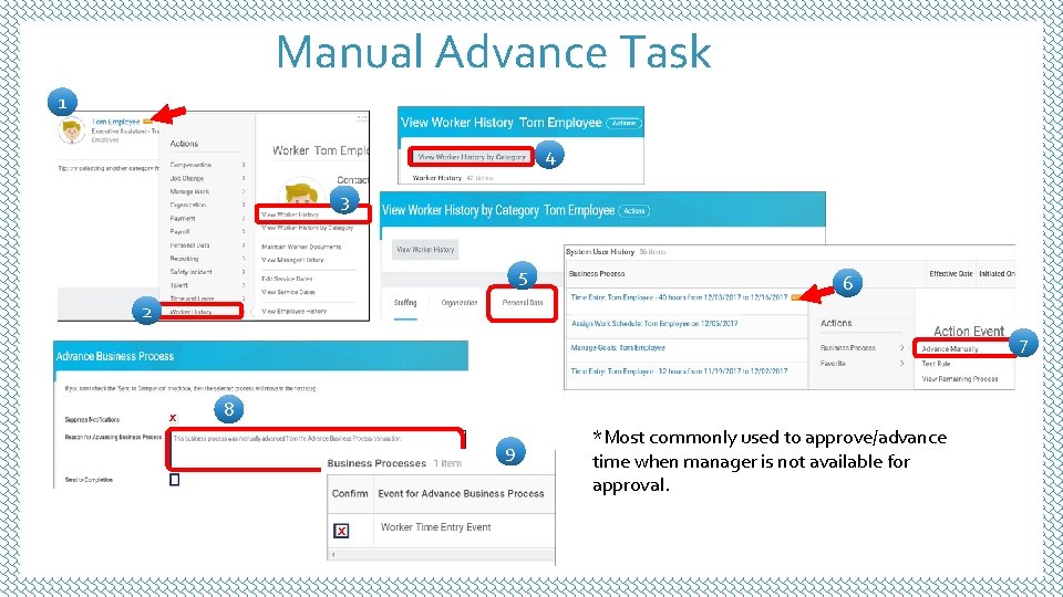 Manual Advance Task 1 4 3 5 6 2 7 x 8 9 x Manual Advance Task 1 4 3 5 6 2 7 x 8 9 x