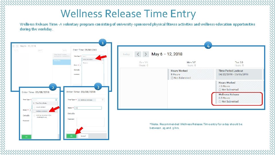 Wellness Release Time Entry Wellness Release Time -A voluntary program consisting of university-sponsored physical Wellness Release Time Entry Wellness Release Time -A voluntary program consisting of university-sponsored physical