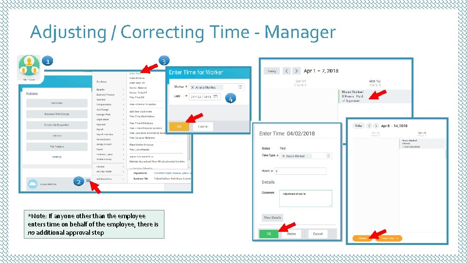 Adjusting / Correcting Time - Manager 1 3 4 2 *Note: If anyone other Adjusting / Correcting Time - Manager 1 3 4 2 *Note: If anyone other