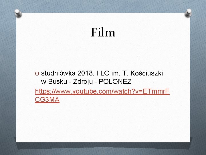 Film O studniówka 2018: I LO im. T. Kościuszki w Busku - Zdroju -