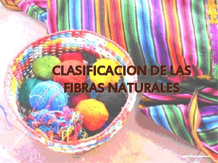 CLASIFICACION DE LAS FIBRAS NATURALES 