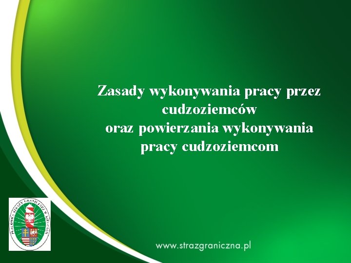 Zasady wykonywania pracy przez cudzoziemców oraz powierzania wykonywania pracy cudzoziemcom Zasady wykonywania pracy przez cudzoziemców oraz powierzania wykonywania pracy cudzoziemcom