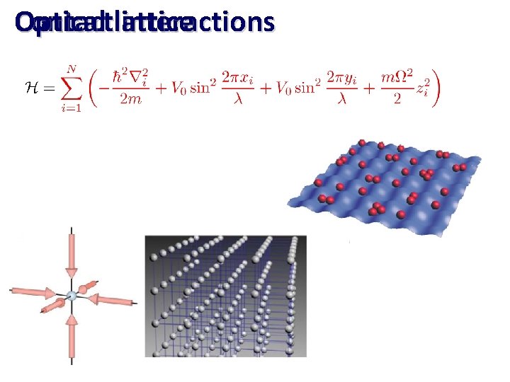 Optical lattice Contact interactions 