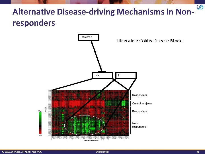 Alternative Disease-driving Mechanisms in Nonresponders Infliximab Ulcerative Colitis Disease Model TNF © 2011, Selventa.