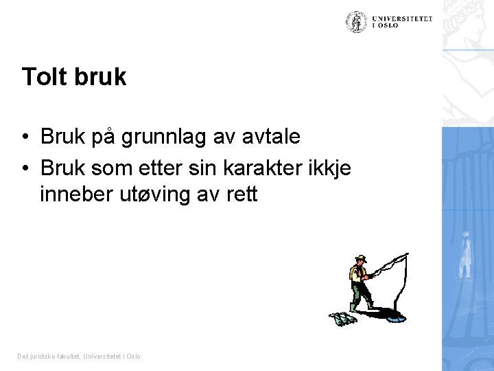 Tolt bruk • Bruk på grunnlag av avtale • Bruk som etter sin karakter