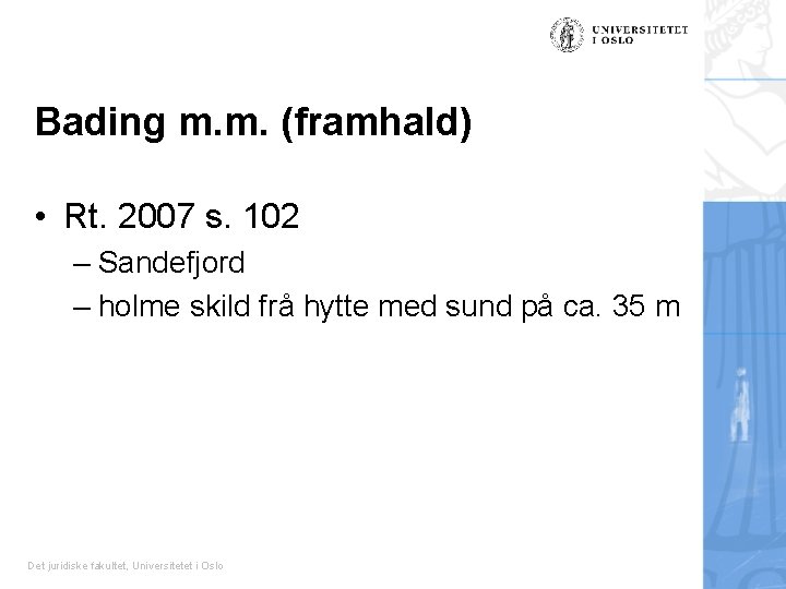 Bading m. m. (framhald) • Rt. 2007 s. 102 – Sandefjord – holme skild