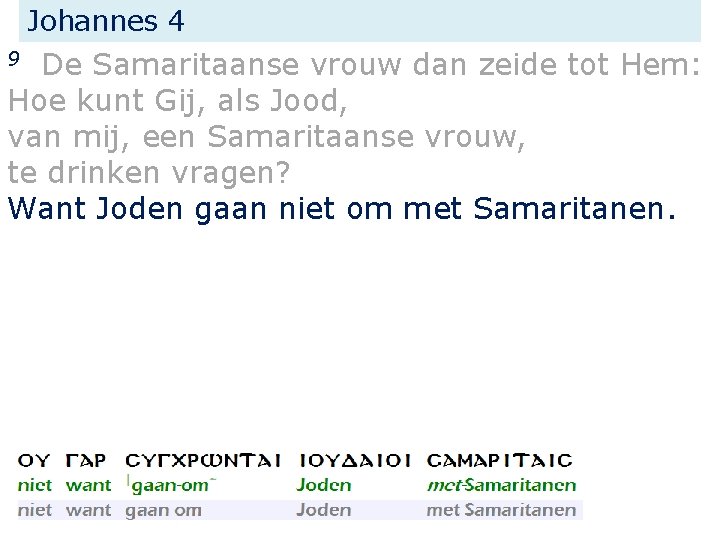 Johannes 4 De Samaritaanse vrouw dan zeide tot Hem: Hoe kunt Gij, als Jood,