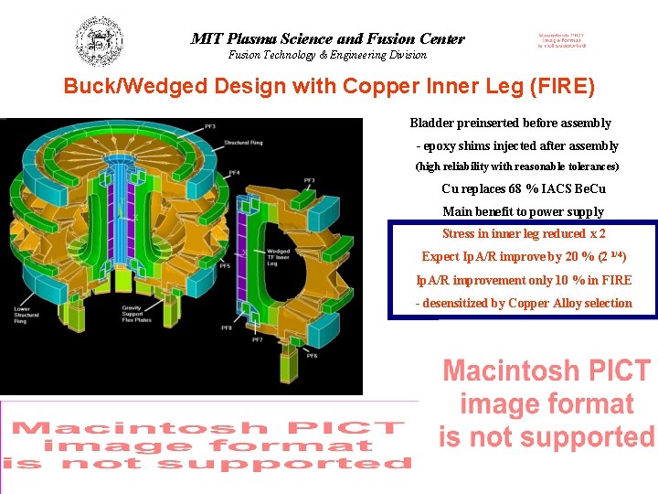 MIT Plasma Science and Fusion Center Fusion Technology & Engineering Division Buck/Wedged Design with