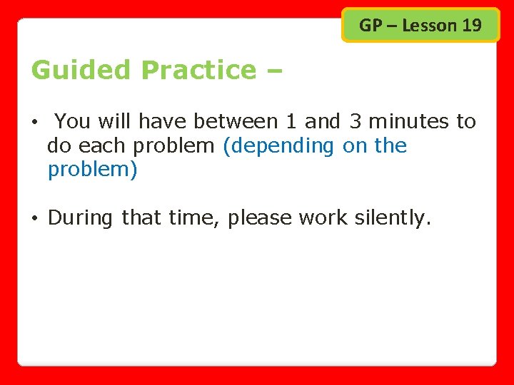 Lesson 19 Do Now 1What is the probability