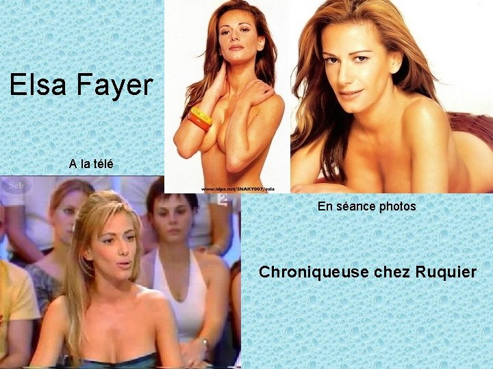 Elsa Fayer A la télé En séance photos Chroniqueuse chez Ruquier 
