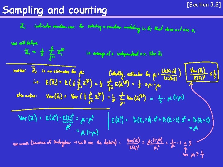 Sampling and counting [Section 3. 2] 