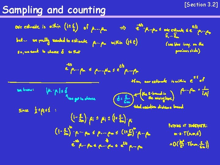 Sampling and counting [Section 3. 2] 