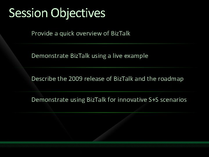 Session Objectives Provide a quick overview of Biz. Talk Demonstrate Biz. Talk using a