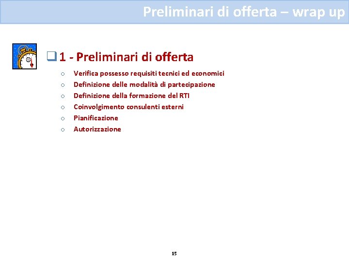 Preliminari di offerta – wrap up q 1 - Preliminari di offerta o o