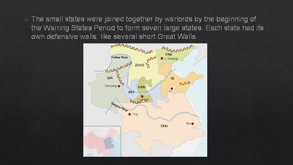 The small states were joined together by warlords by the beginning of the