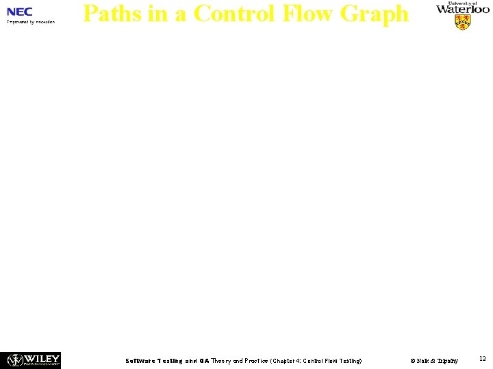 Paths in a Control Flow Graph n A few paths in Figure 4. 7.