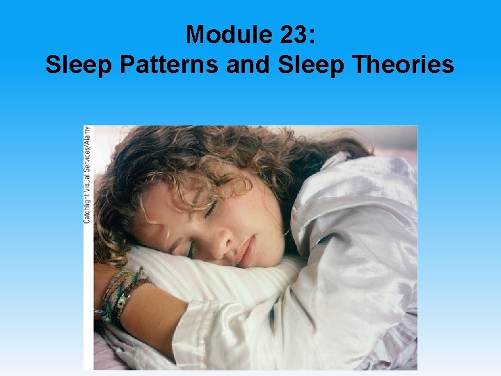Module 23: Sleep Patterns and Sleep Theories 