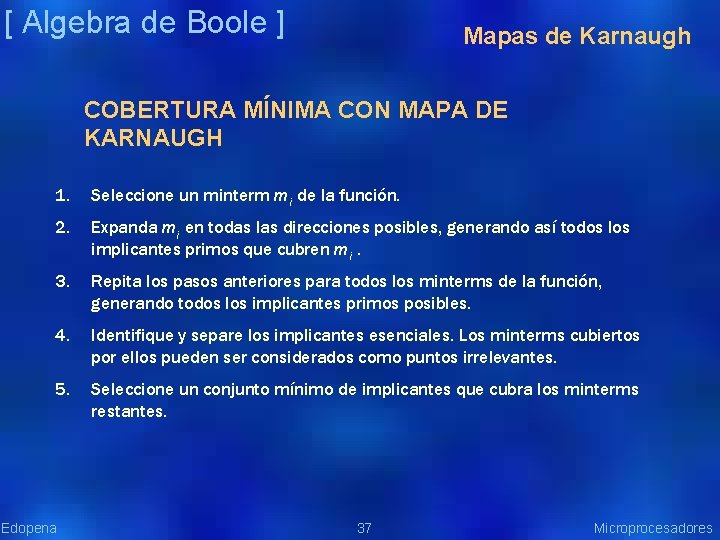 [ Algebra de Boole ] Mapas de Karnaugh COBERTURA MÍNIMA CON MAPA DE KARNAUGH