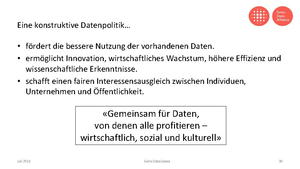 Swiss Data Space Fr Eine Konstruktive Datenpolitik In