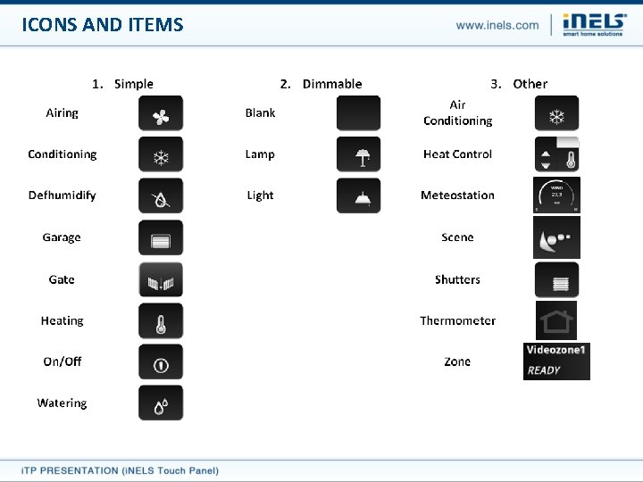 ICONS AND ITEMS 