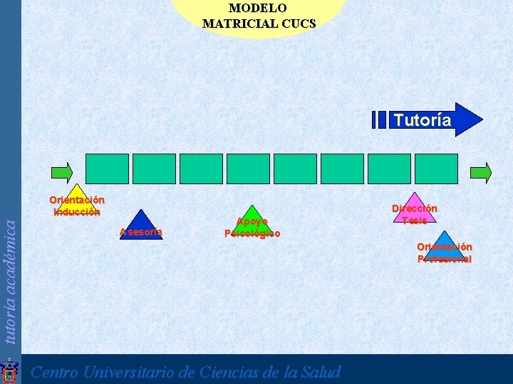 tutoría académica MODELO MATRICIAL CUCS Tutoría Orientación Inducción Asesoría Apoyo Psicológico Dirección Tesis Orientación