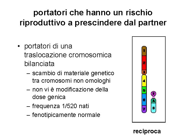 portatori che hanno un rischio riproduttivo a prescindere dal partner • portatori di una portatori che hanno un rischio riproduttivo a prescindere dal partner • portatori di una