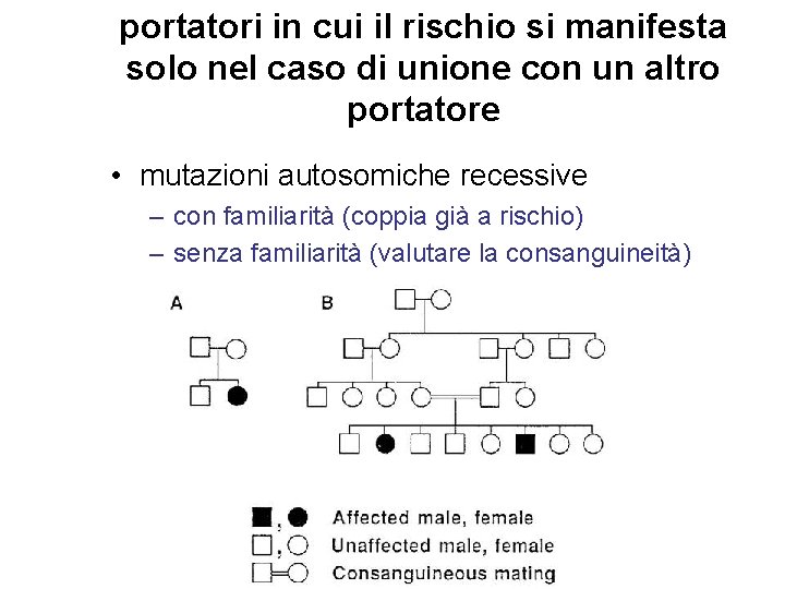 portatori in cui il rischio si manifesta solo nel caso di unione con un portatori in cui il rischio si manifesta solo nel caso di unione con un