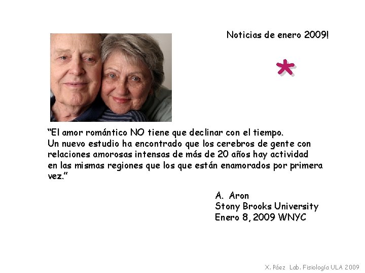 Noticias de enero 2009! * “El amor romántico NO tiene que declinar con el