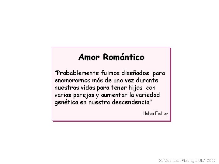 Amor Romántico “Probablemente fuimos diseñados para enamorarnos más de una vez durante nuestras vidas