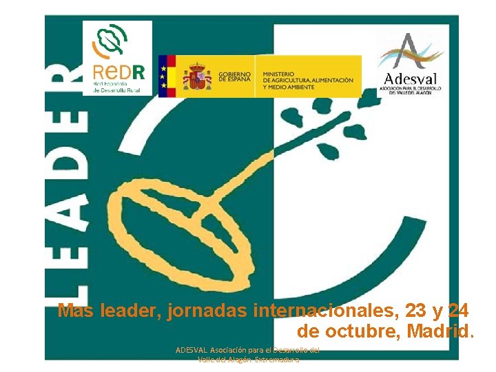 Mas leader, jornadas internacionales, 23 y 24 de octubre, Madrid. ADESVAL. Asociación para el