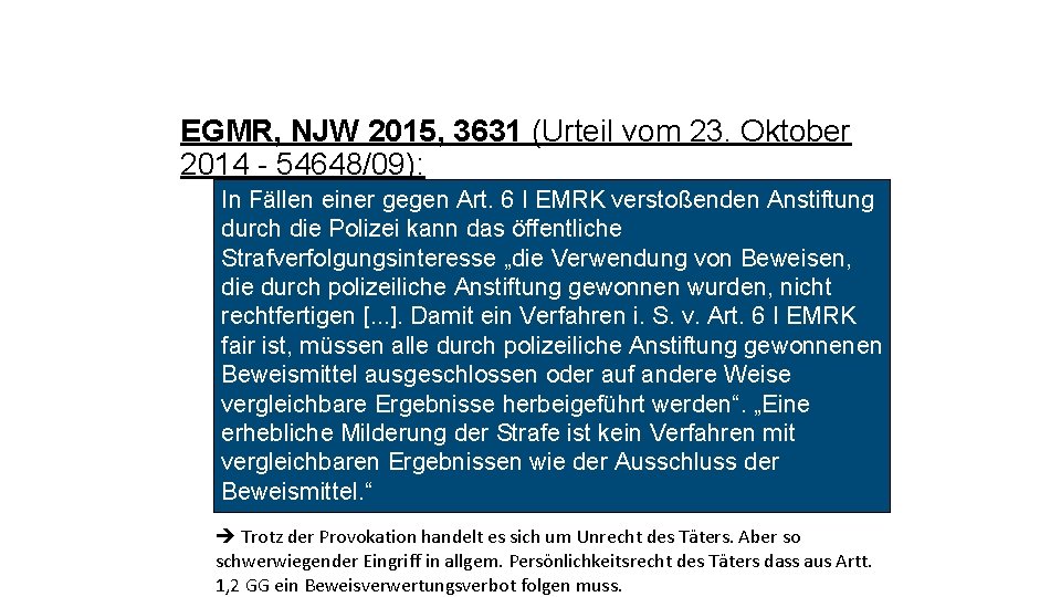 EGMR, NJW 2015, 3631 (Urteil vom 23. Oktober 2014 - 54648/09): In Fällen einer