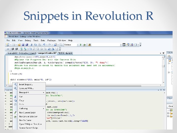 Snippets in Revolution R 