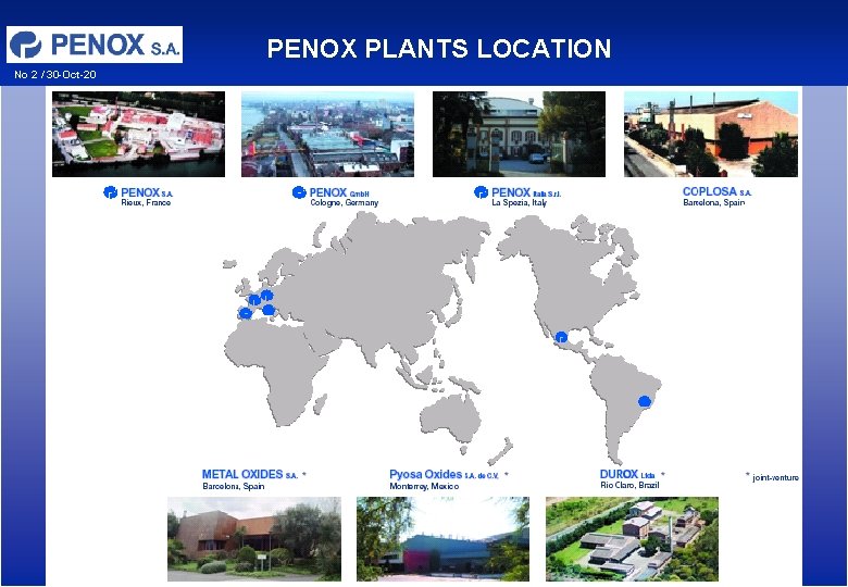 PENOX PLANTS LOCATION No 2 / 30 -Oct-20 PENOX PLANTS LOCATION No 2 / 30 -Oct-20